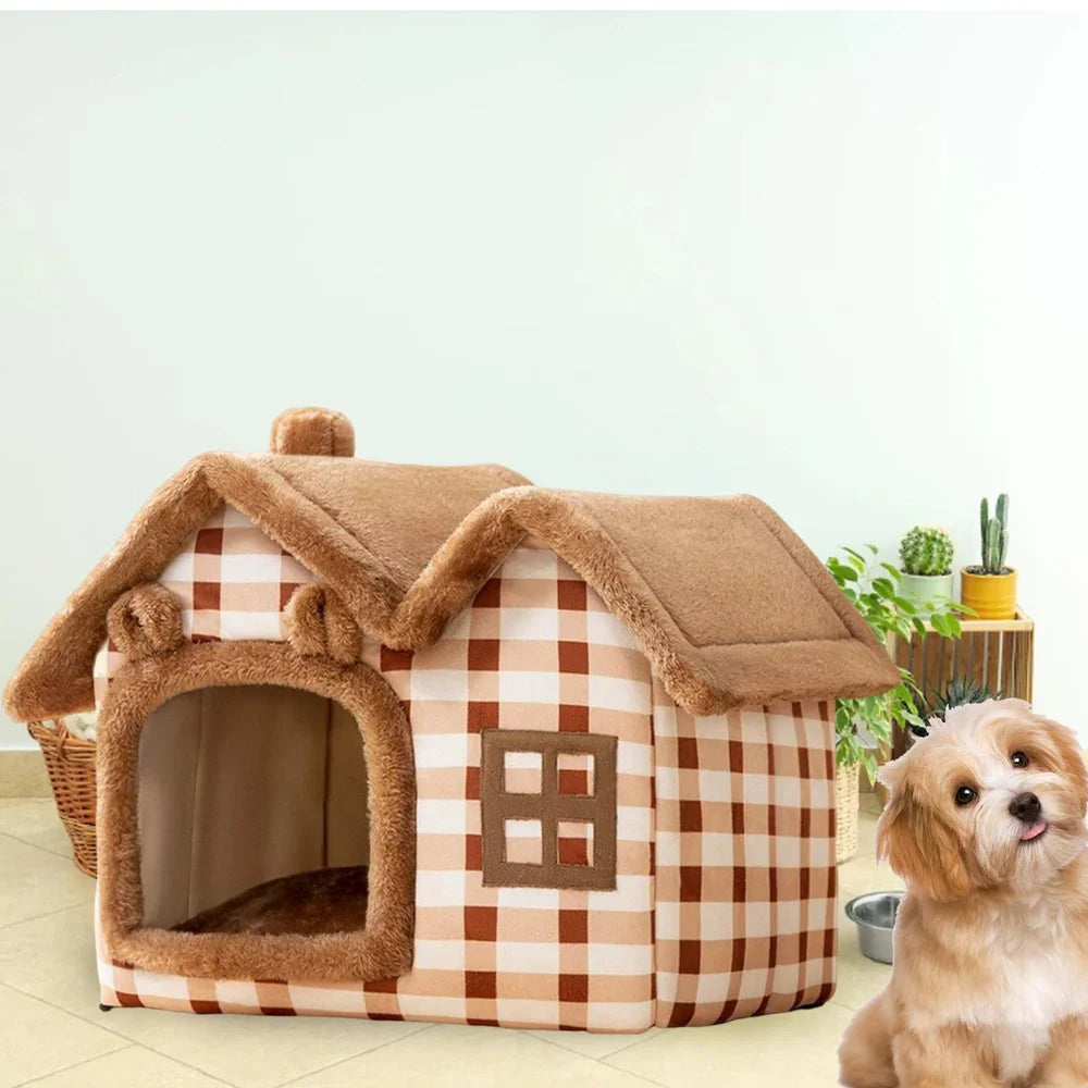 Niche Chien - ComfortableDogHouse™ - Marron Toiture Double