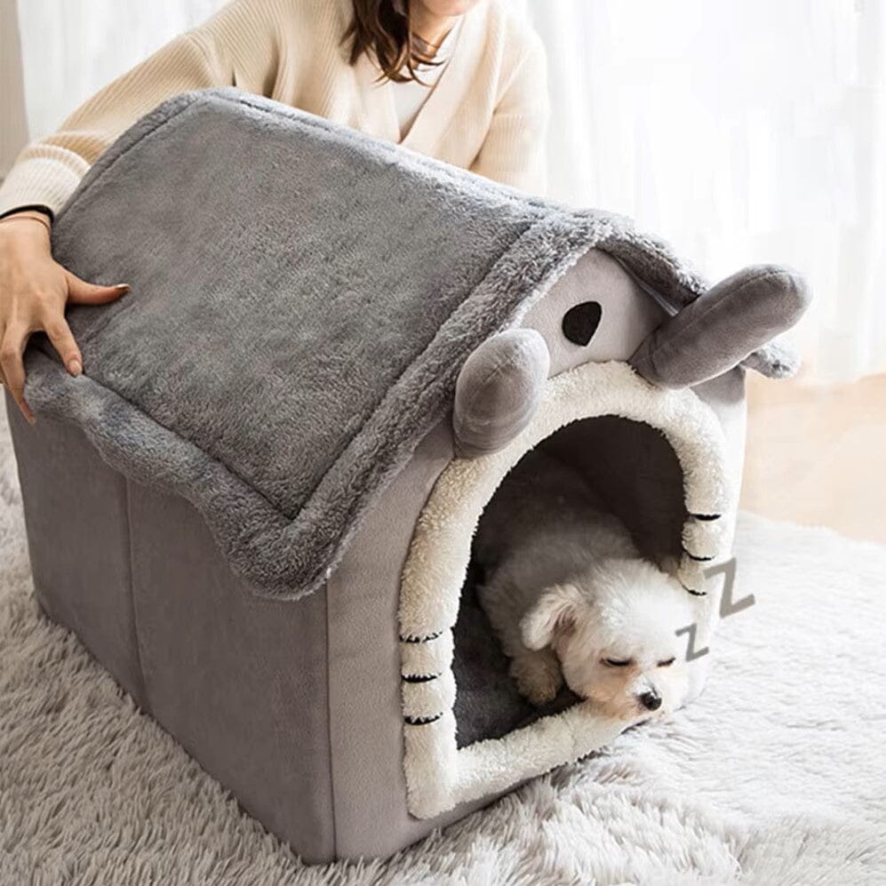 Niche Chien - ComfortableDogHouse™ - Toit simple gris